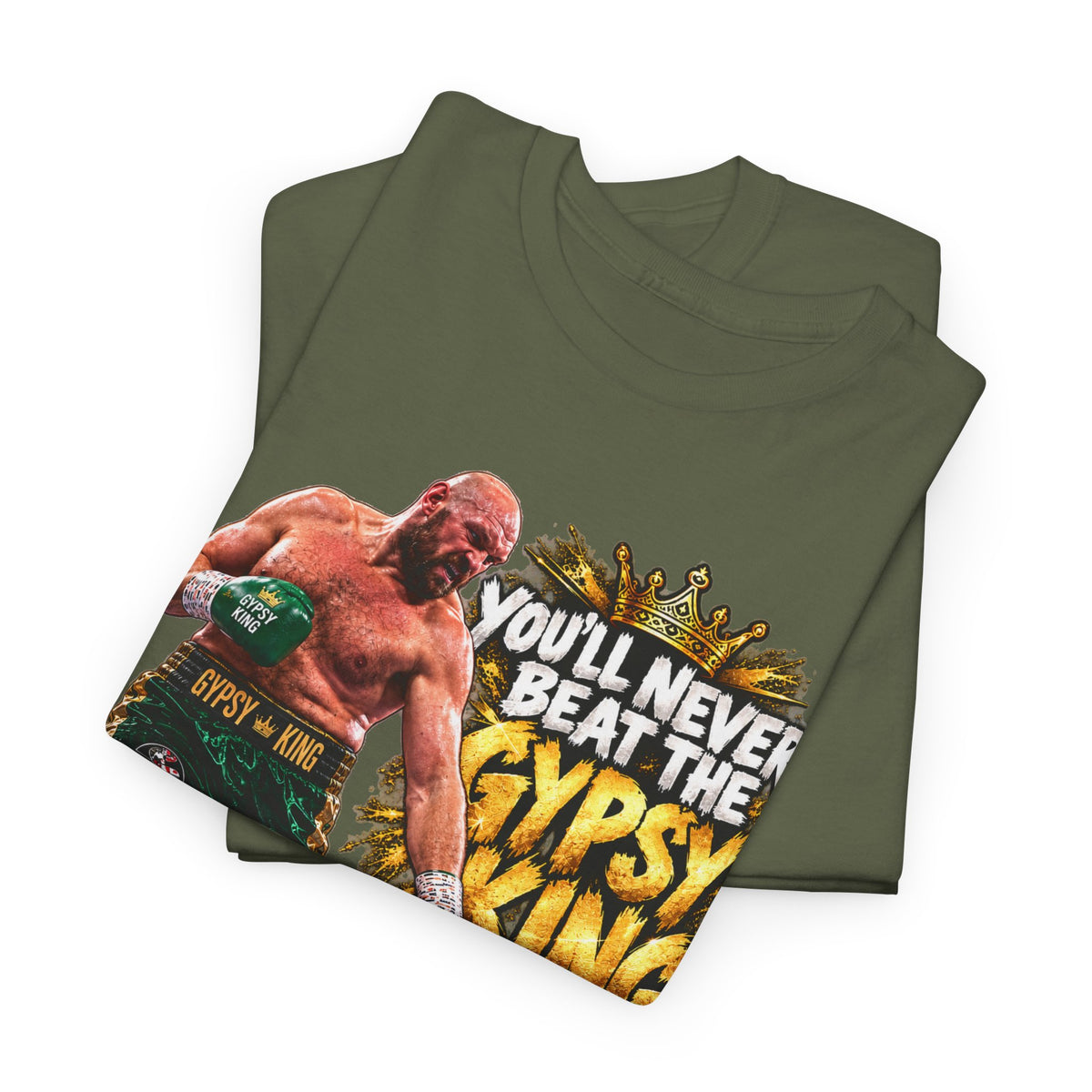 Boxing Graphic Tee – "You'll Never Beat the Gypsy King" Fight Shirt