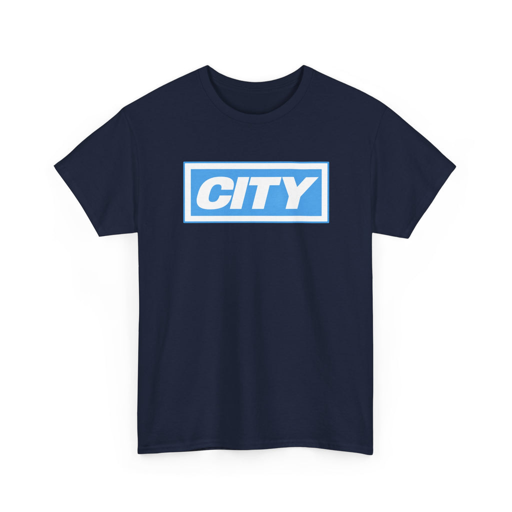 City Logo T-Shirt — Bold Blue Box Graphic Tee