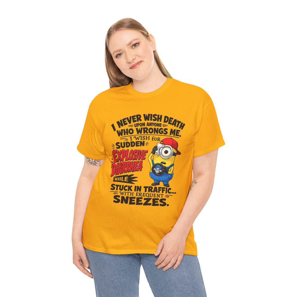Funny Minion Traffic Tee — "Explosive Diarrhea" Humorous Graphic T-Shirt