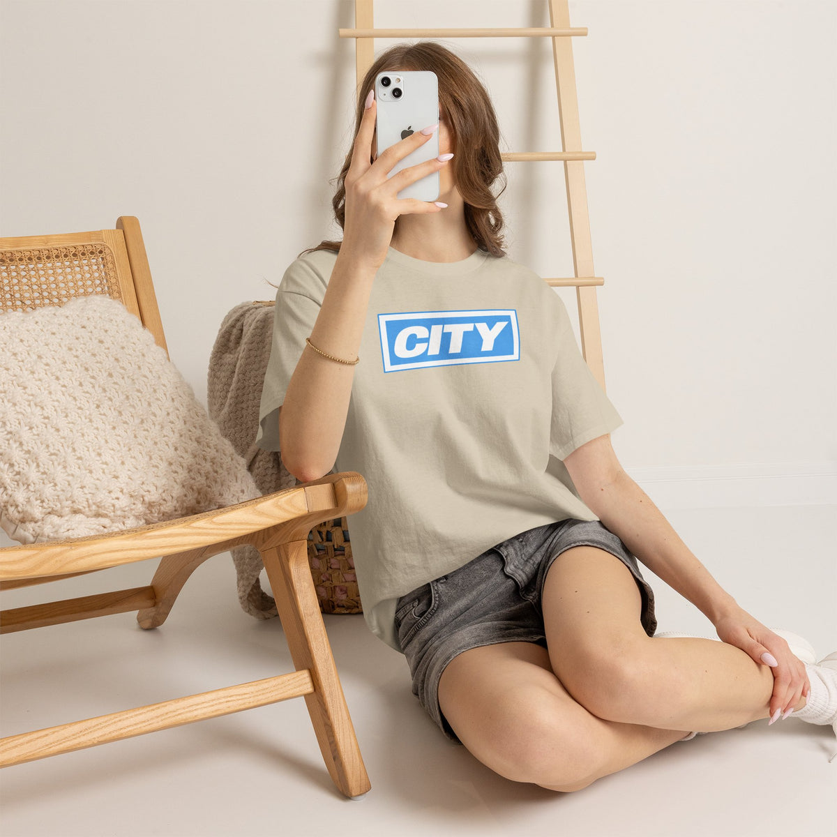 City Logo T-Shirt — Bold Blue Box Graphic Tee