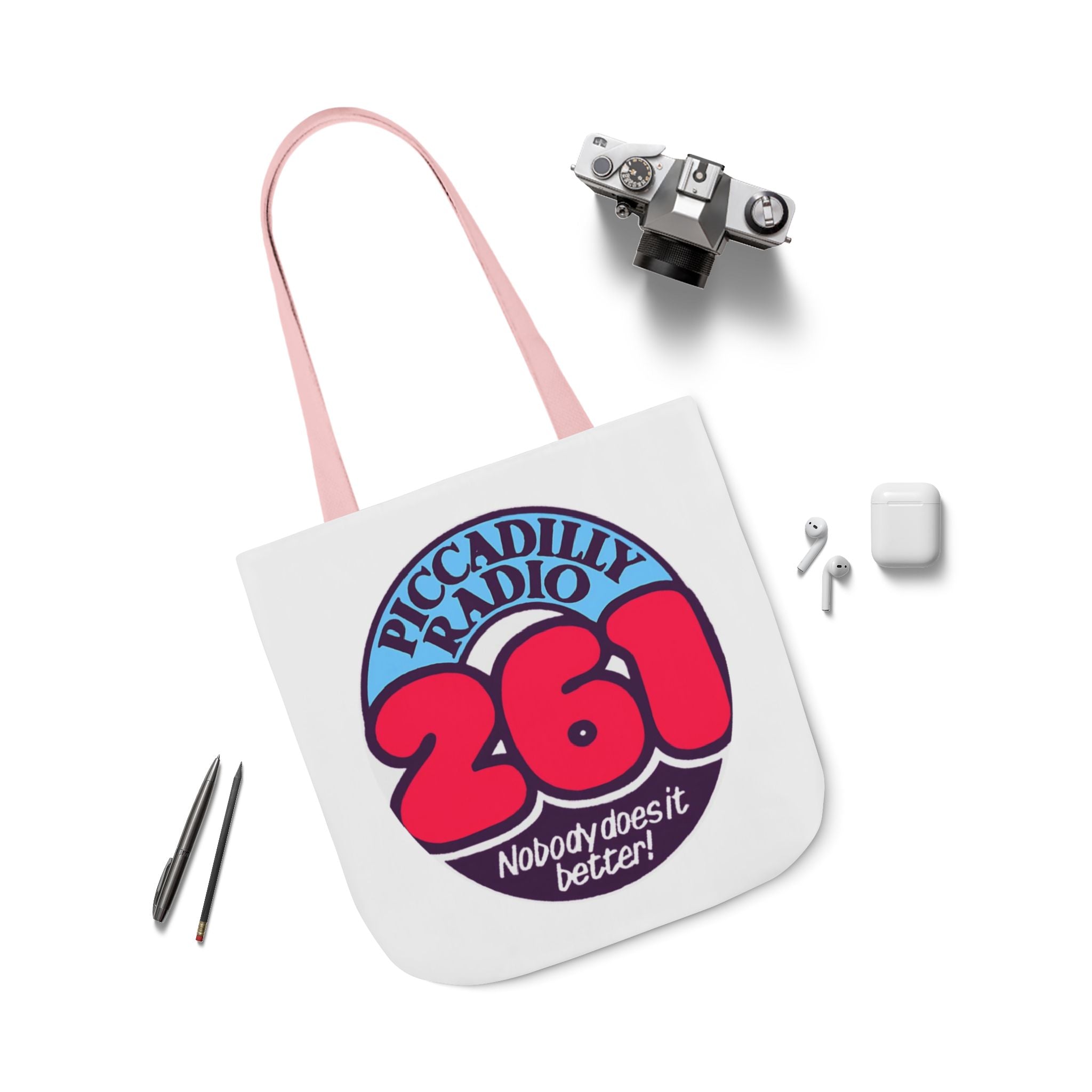 Tote Bag — Retro 'Piccadilly Radio 261' Vintage Logo Canvas Tote