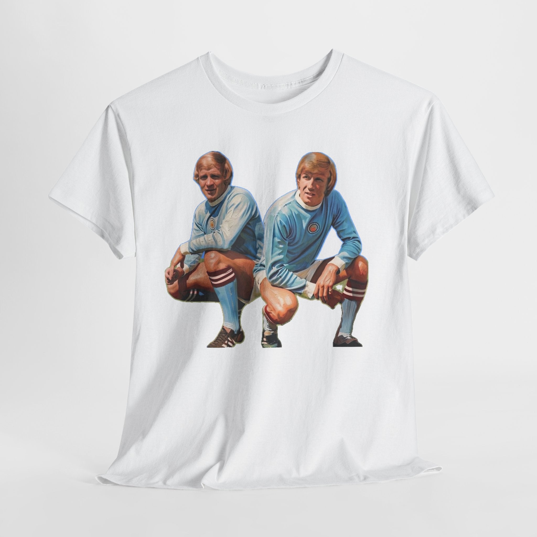 Franny Lee and Colin Bell Manchester City Retro Soccer Players T‑Shirt — Vintage Football Graphic Tee