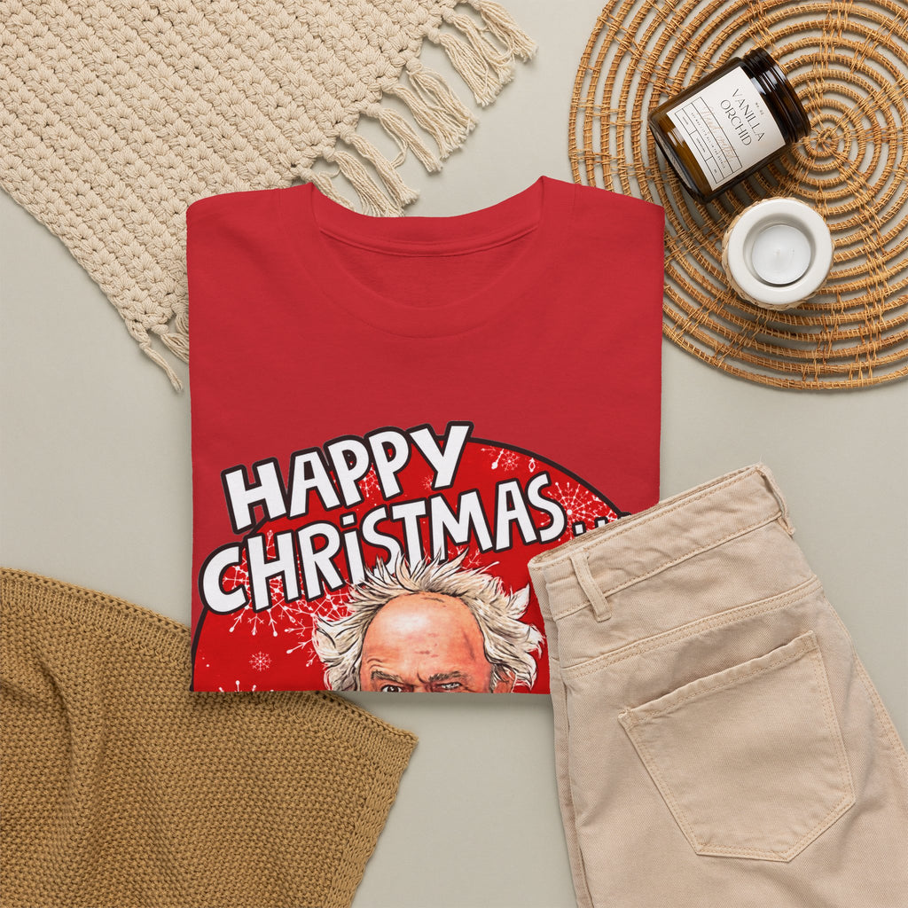 Funny Christmas Tee — “Happy Christmas… Now Feck Off!” Holiday Graphic T-Shirt
