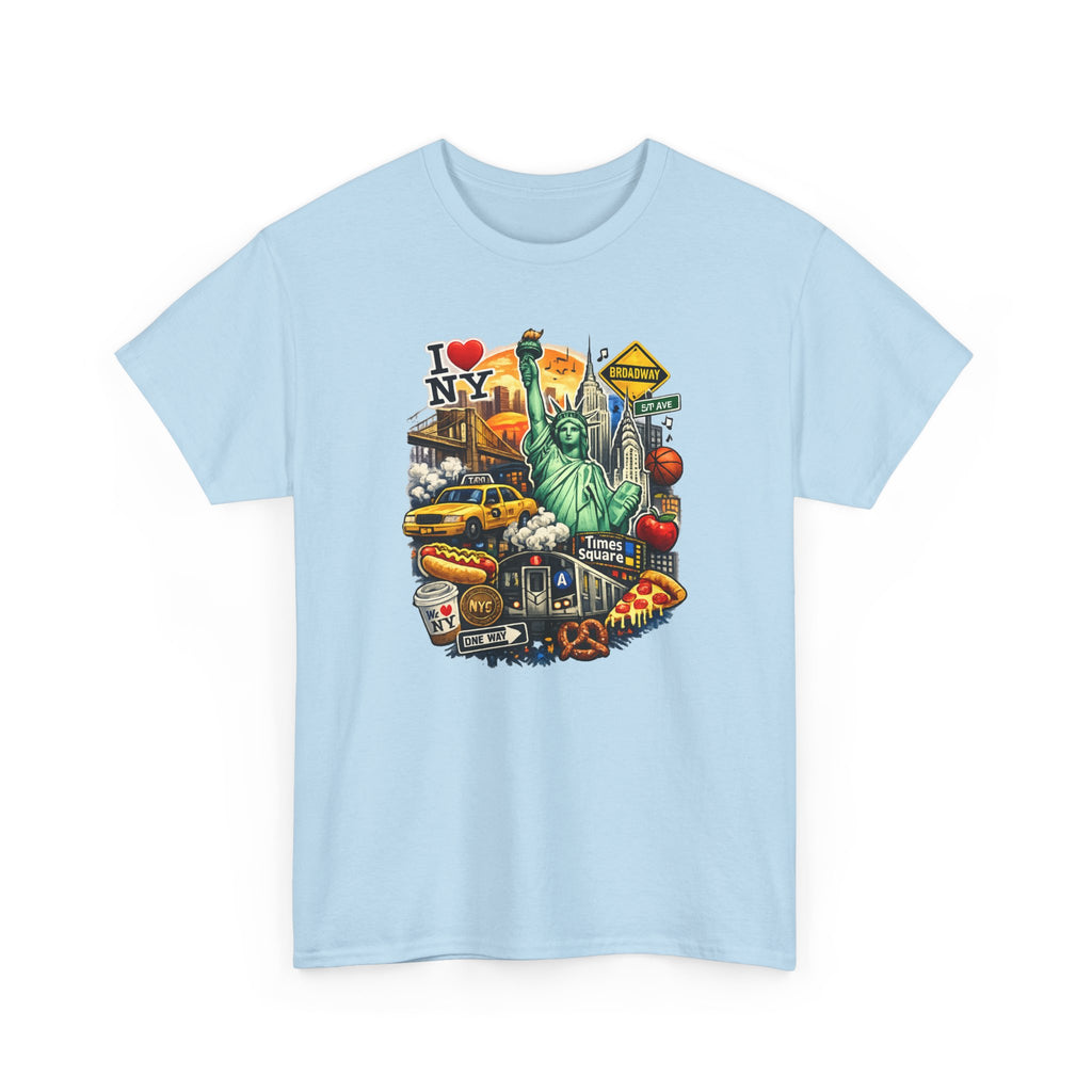 New York City Icons T-Shirt — Statue of Liberty, Taxi & I  NY Collage Tee