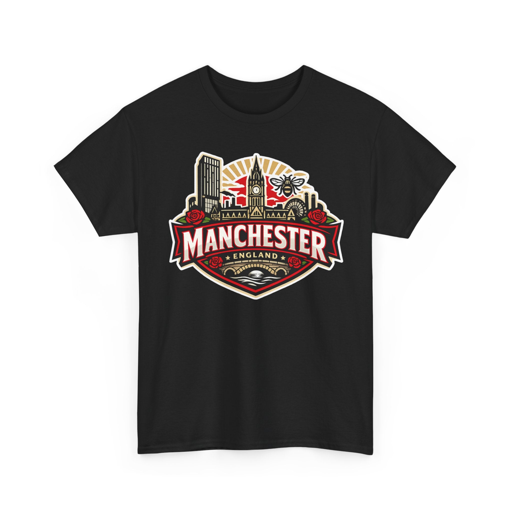 Manchester England Skyline T-Shirt — Vintage City Crest Tee