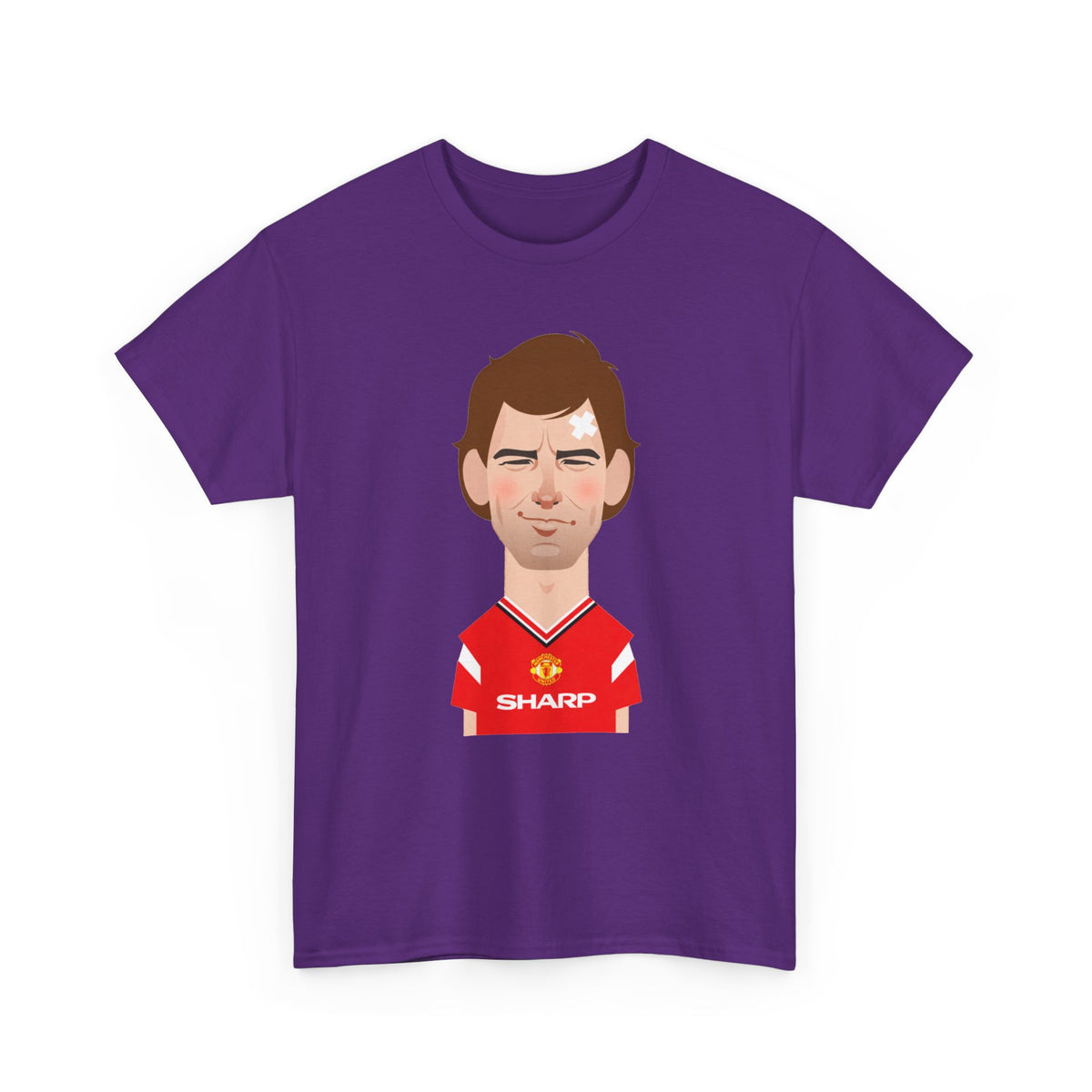 Bryan Robson Manchester United Legend Portrait Cotton T-Shirt