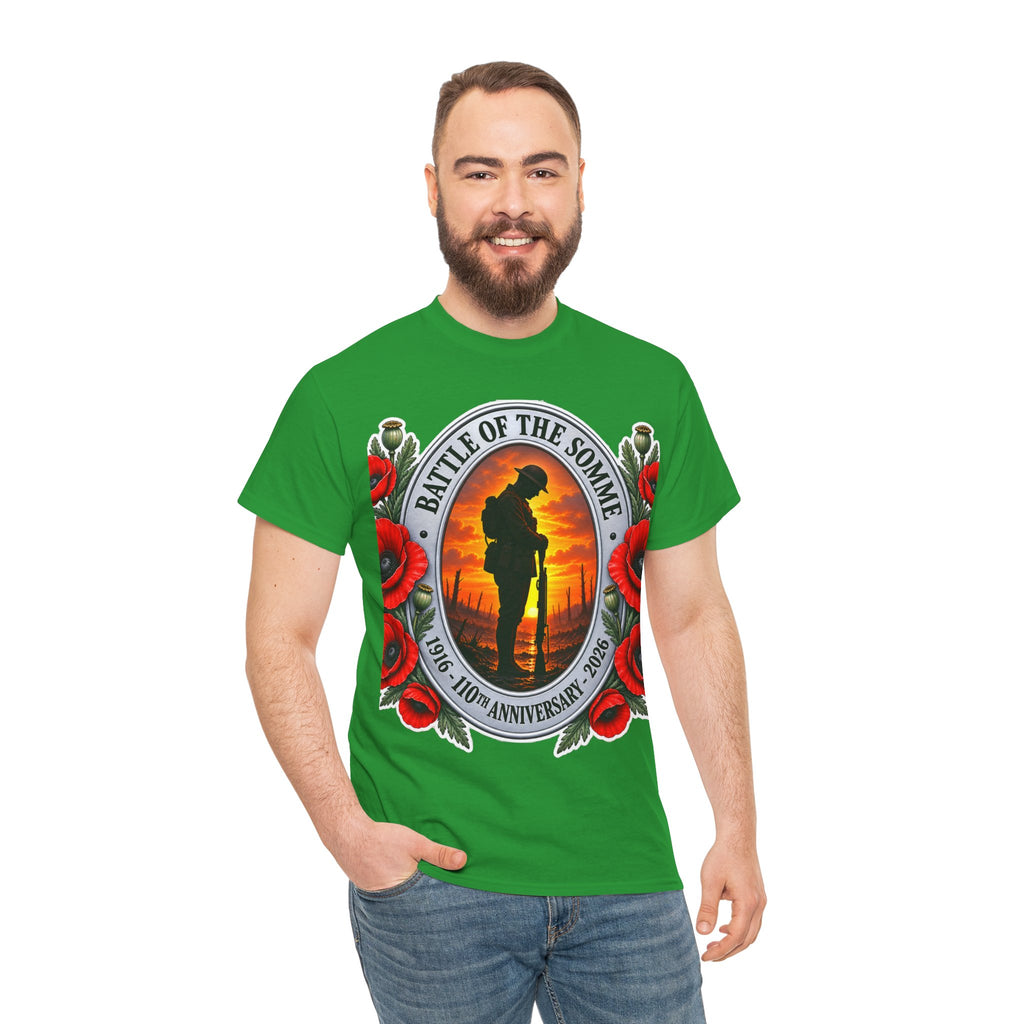 Battle of the Somme Memorial Cotton T-Shirt — 100th Anniversary Poppy Tribute
