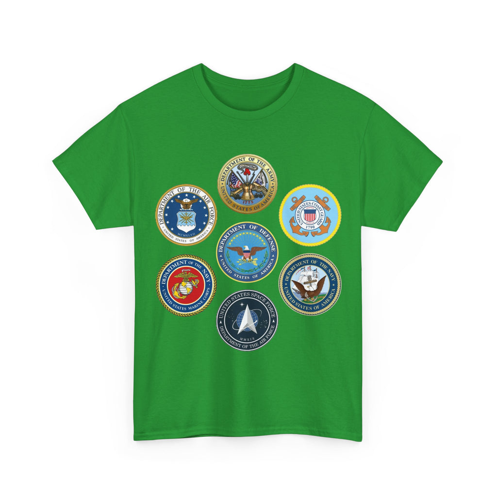 Military Branch Seals T-Shirt — Vintage US Armed Forces Emblems Tee