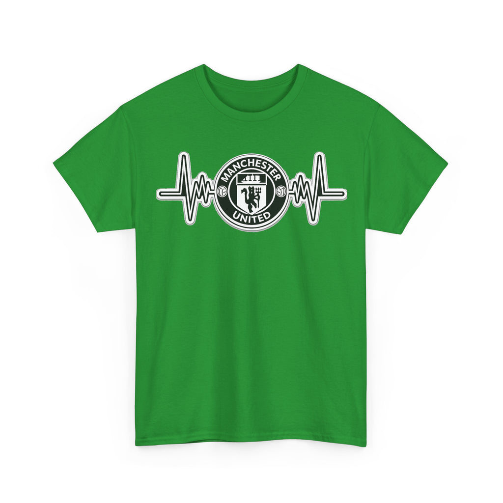 Manchester United Inspired Heartbeat T‑Shirt — Football Fan Pulse Tee