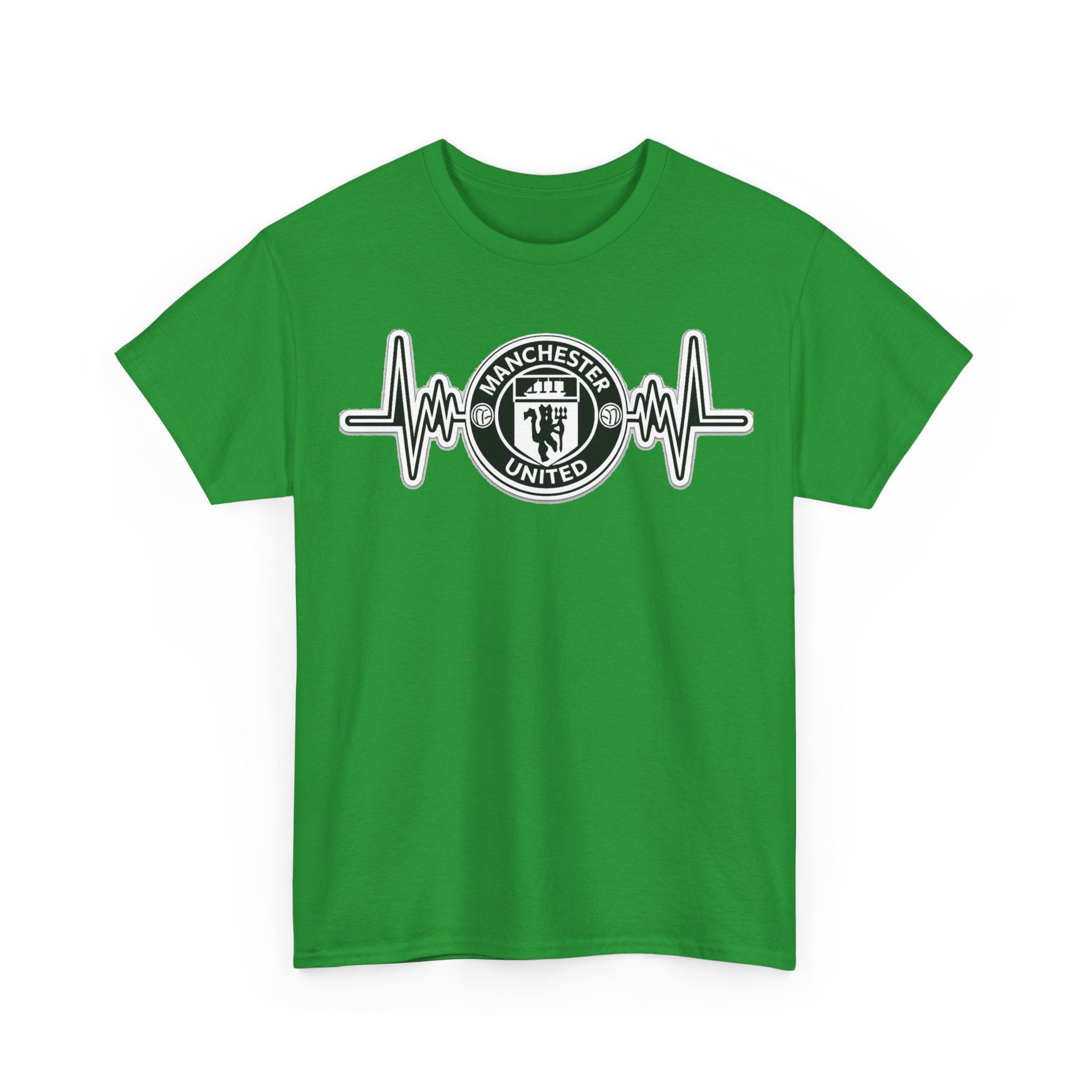 Manchester United Inspired Heartbeat T‑Shirt — Football Fan Pulse Tee