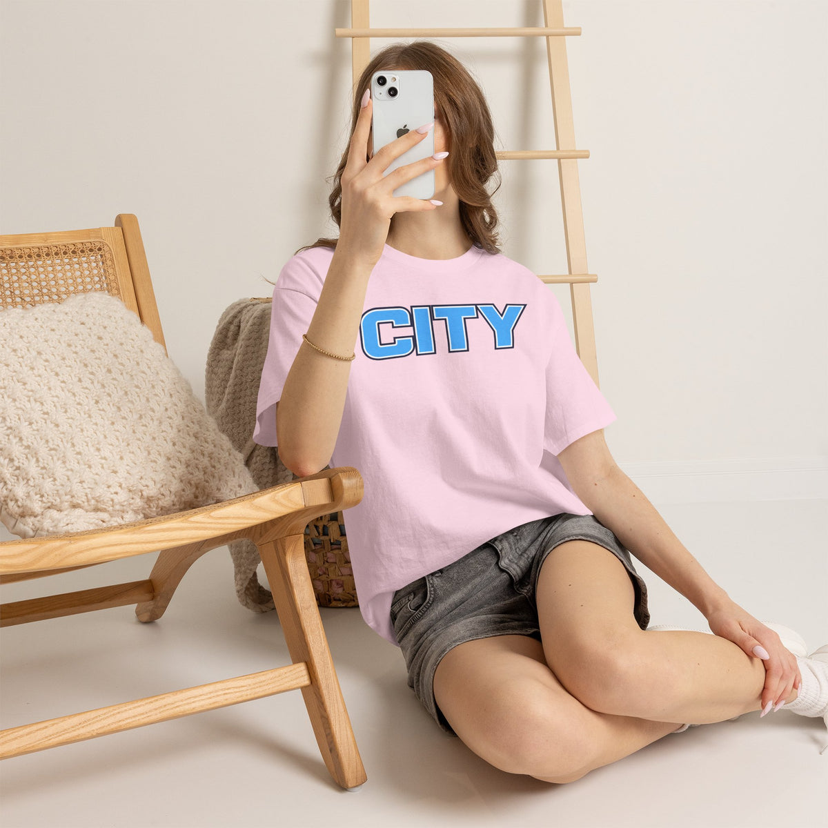CITY Graphic Tee — Retro Man City Inspired Blue Block Letter T-Shirt