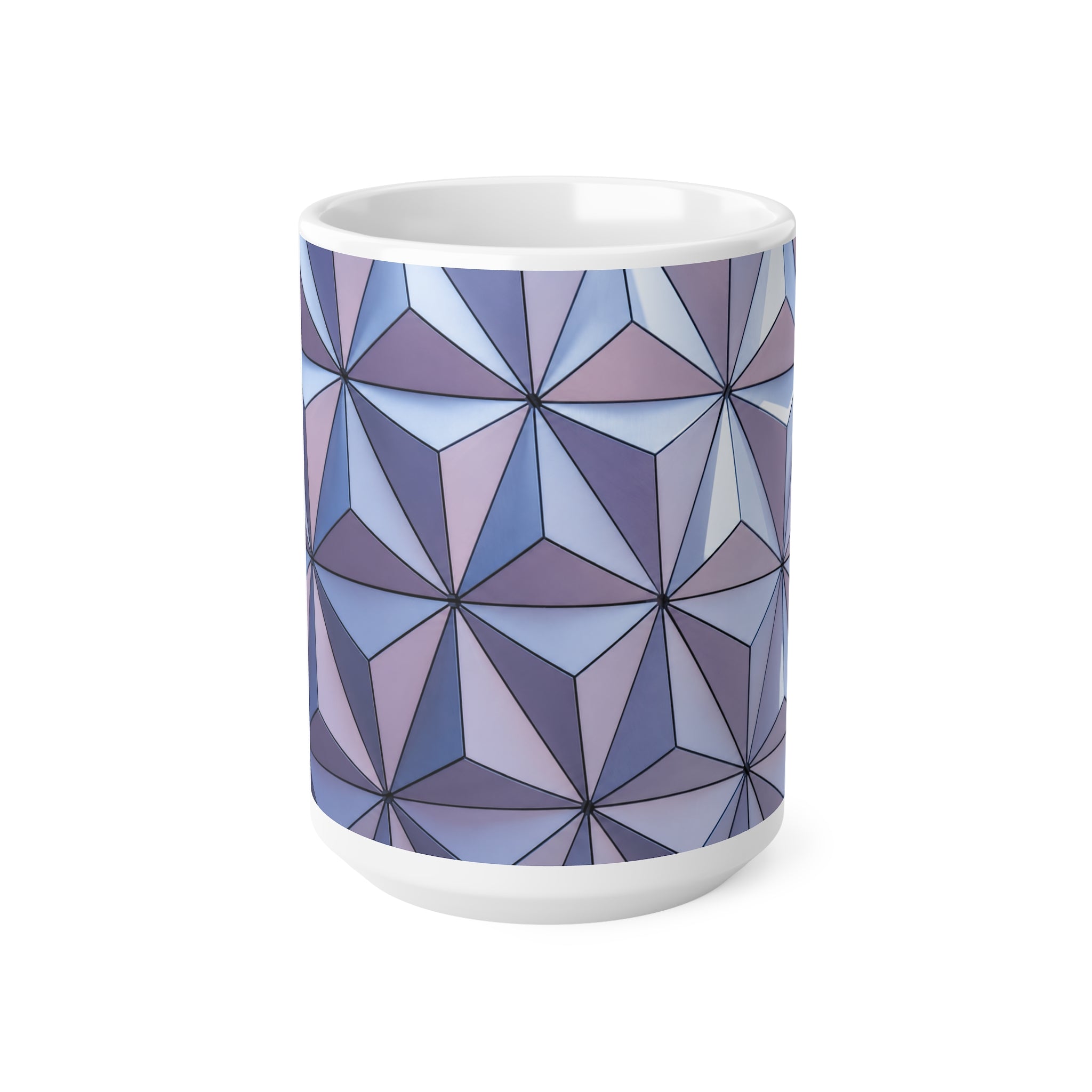 Epcot Geometric Prism Ceramic Mug — Purple Blue Patterned Coffee Cup (11oz & 15oz)