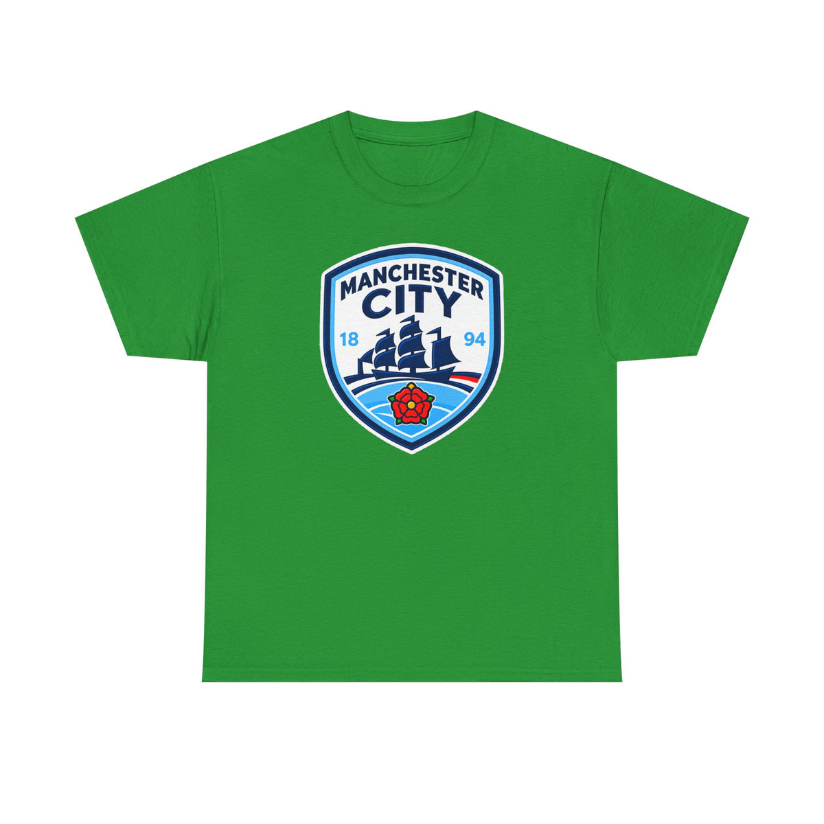 Manchester City Inspired Crest Cotton T-Shirt