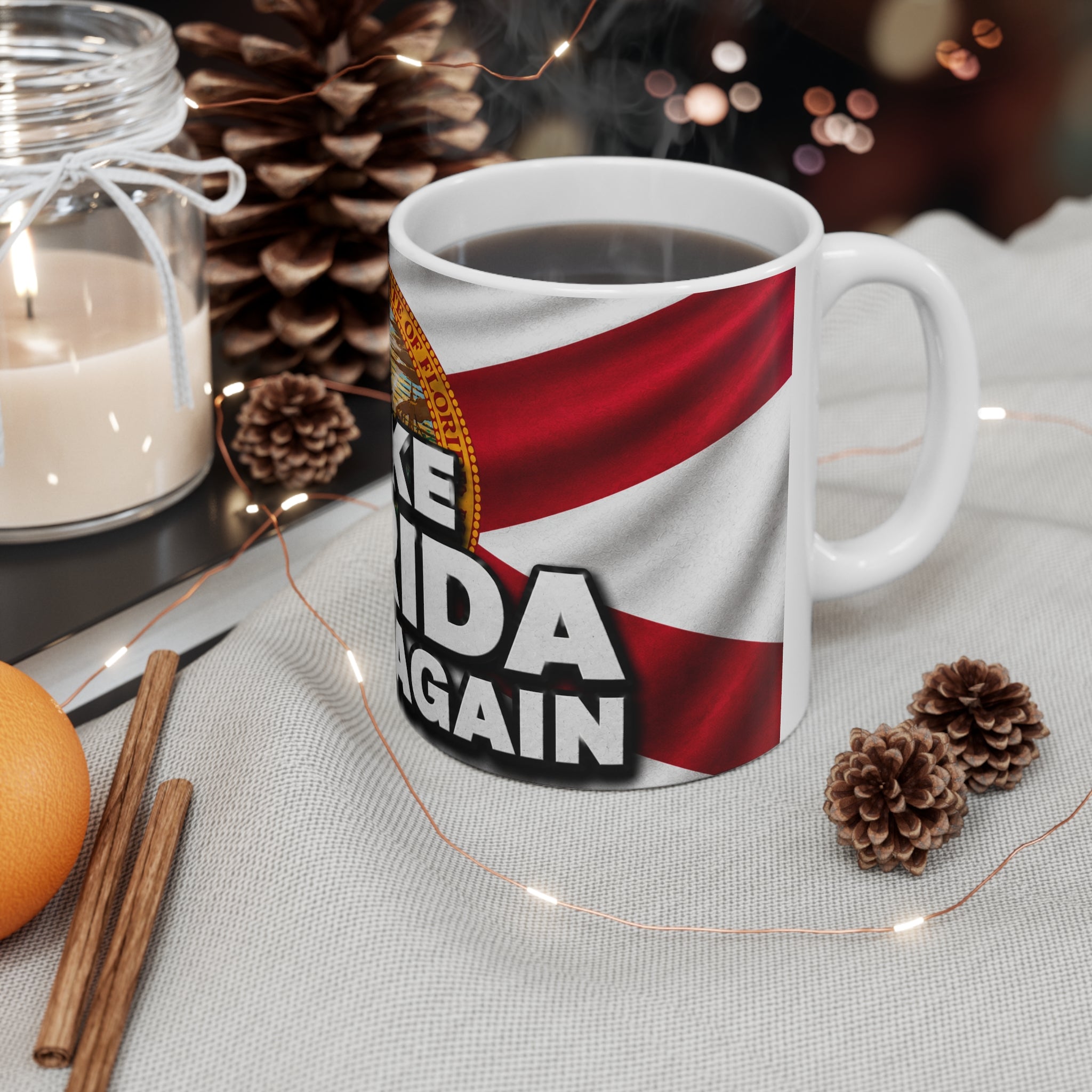 Make Florida Great Again Ceramic Coffee Mug — State Seal Flag Design (11oz/15oz)