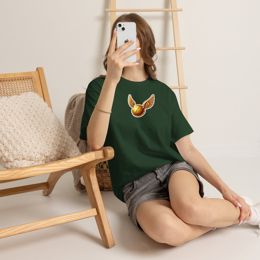 Golden Snitch Cotton T‑Shirt — Quidditch Wizarding Fan Tee