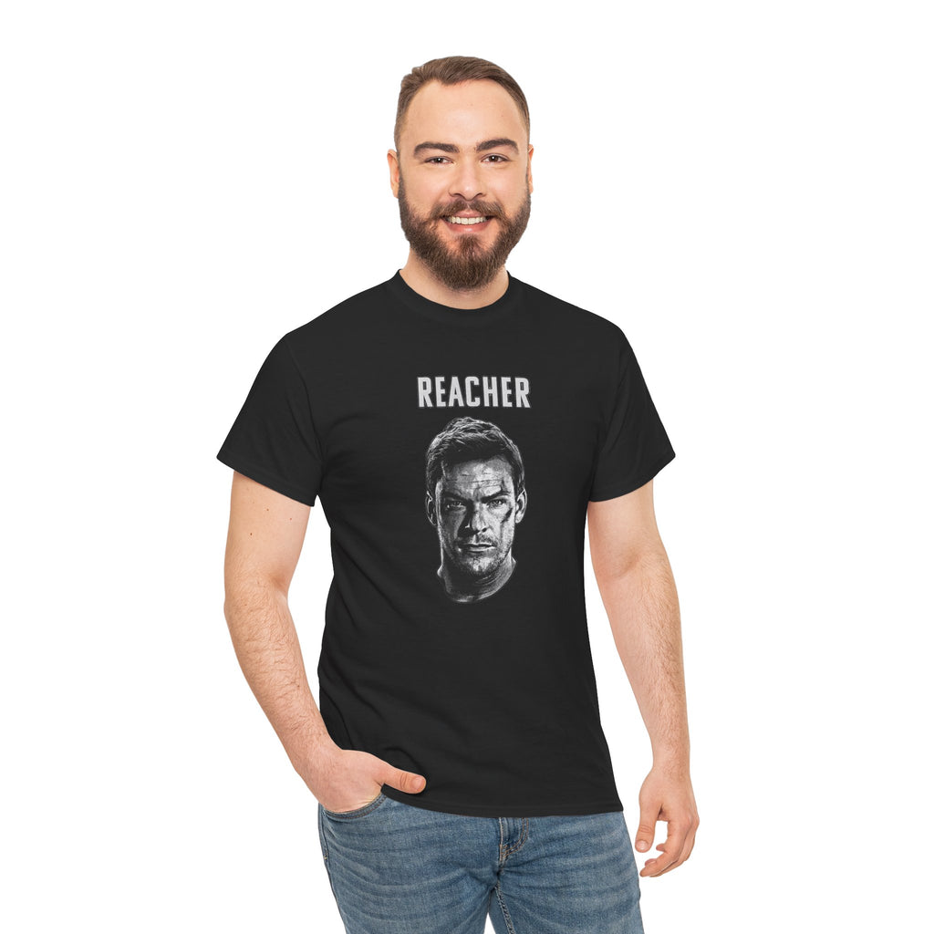 Reacher Graphic Tee — Gritty Portrait T-Shirt for Fans