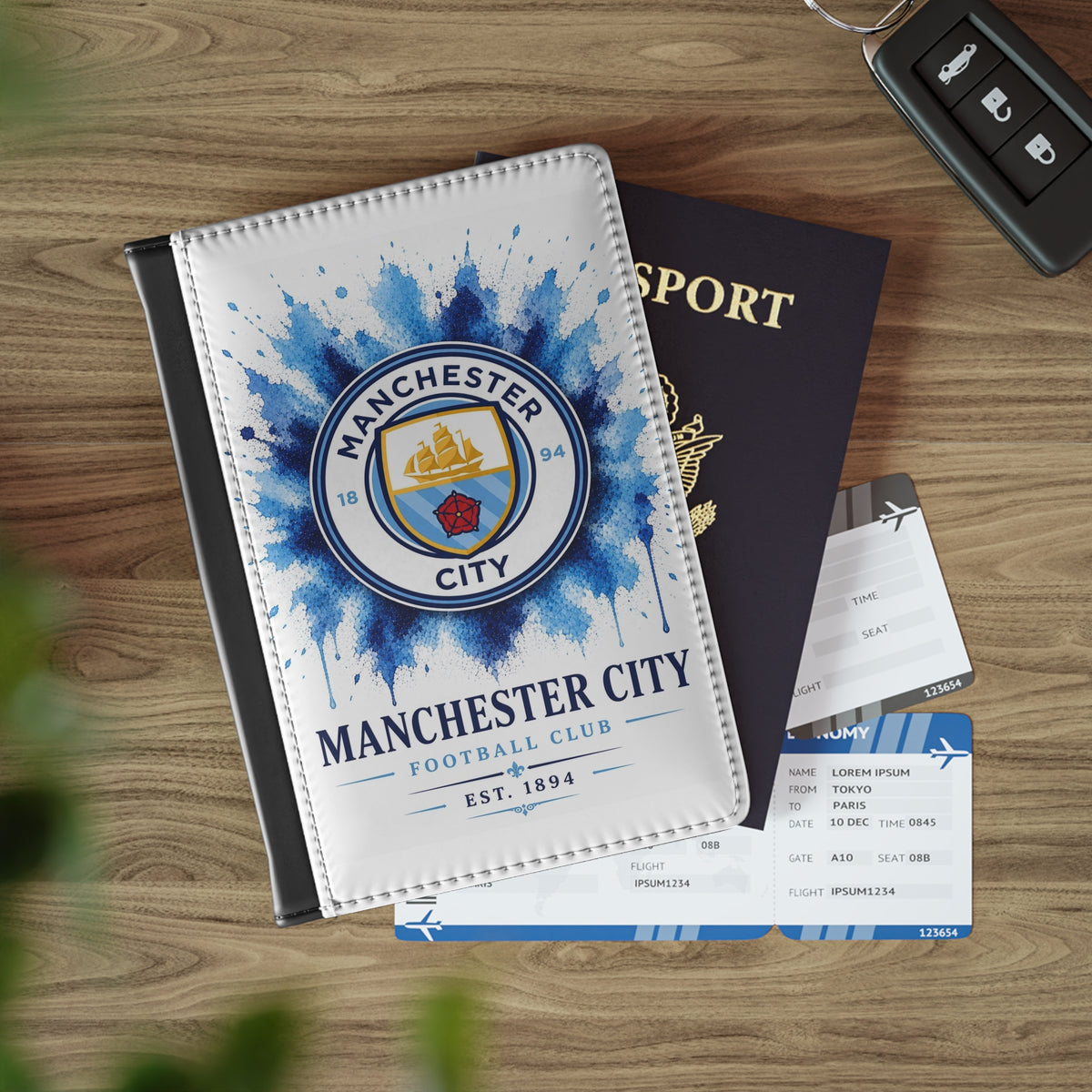 Manchester City Passport Cover — Football Club Travel Wallet