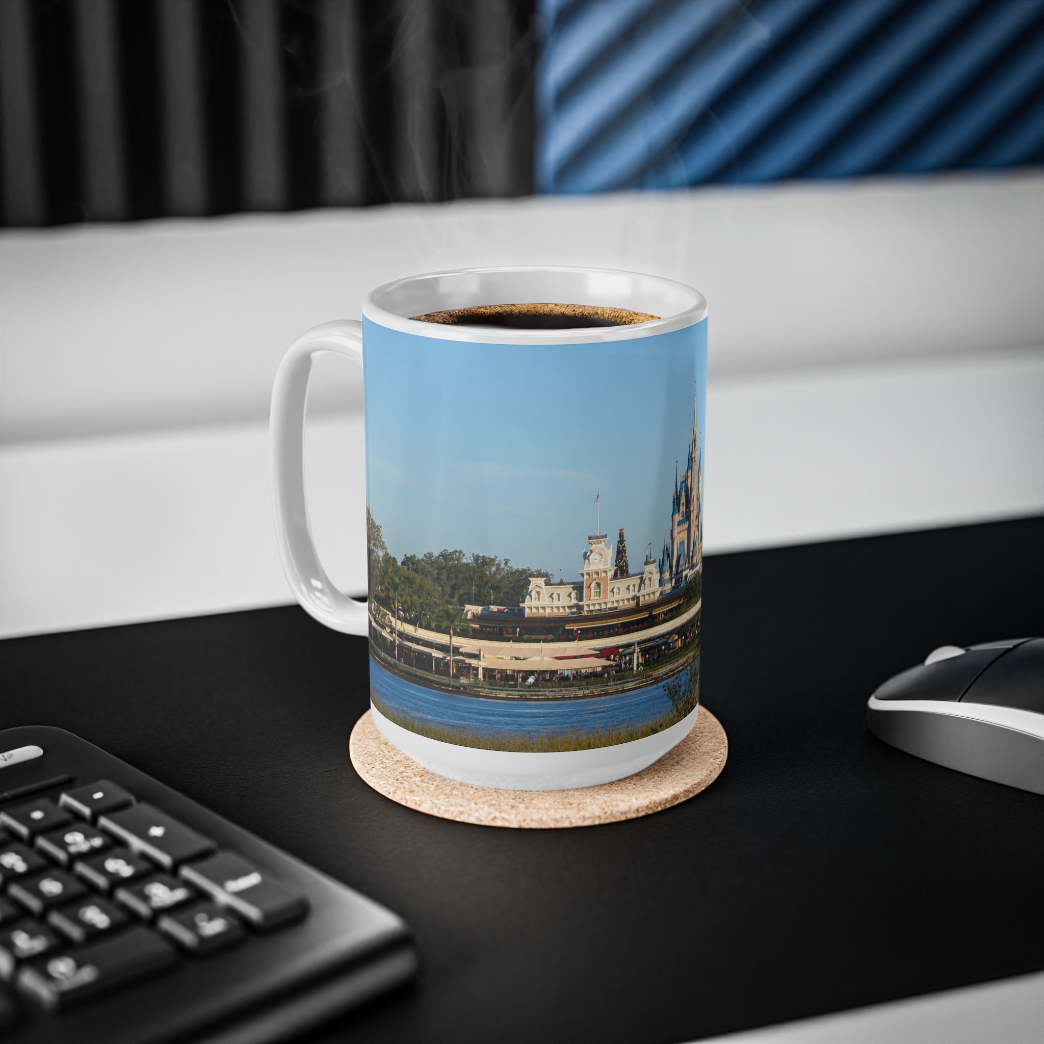 Magic Kingdom Castle Panorama Coffee Mug — Scenic Theme Park Castle Photo, 11oz & 15oz
