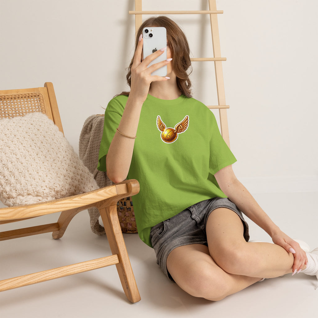 Golden Snitch Cotton T‑Shirt — Quidditch Wizarding Fan Tee