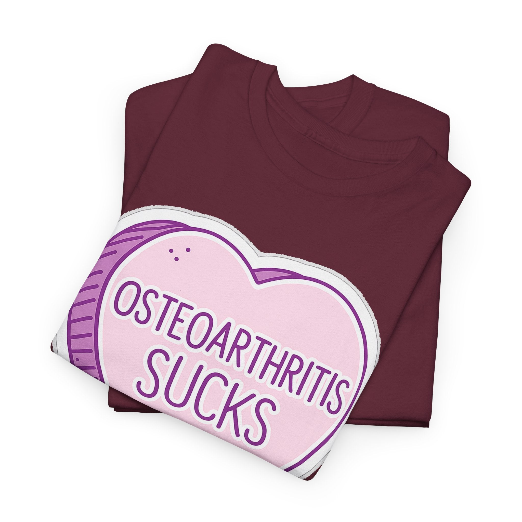 Osteoarthritis Sucks T-Shirt — Pink Heart Awareness Tee