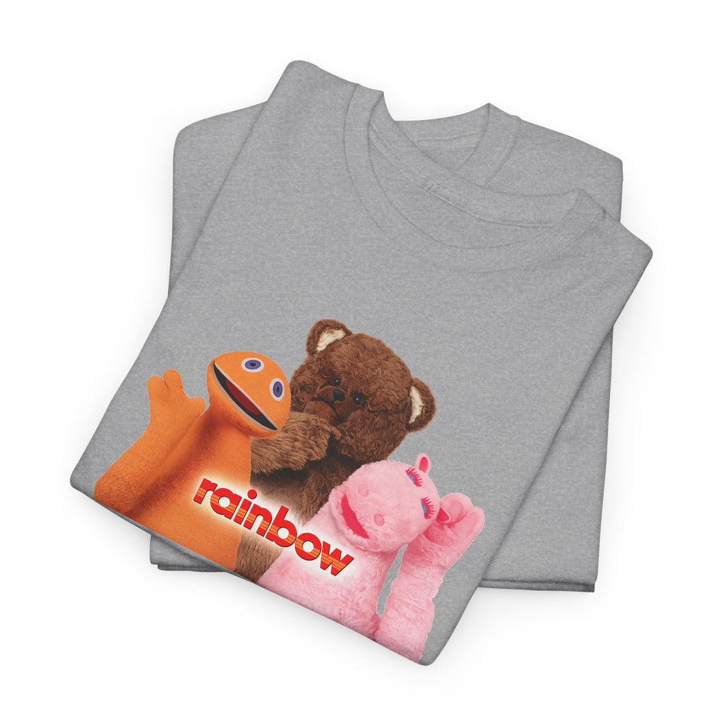 Rainbow Kids TV Zippy, George and Bungle Puppets T-Shirt — Cute Teddy & Hand Puppets Graphic Tee