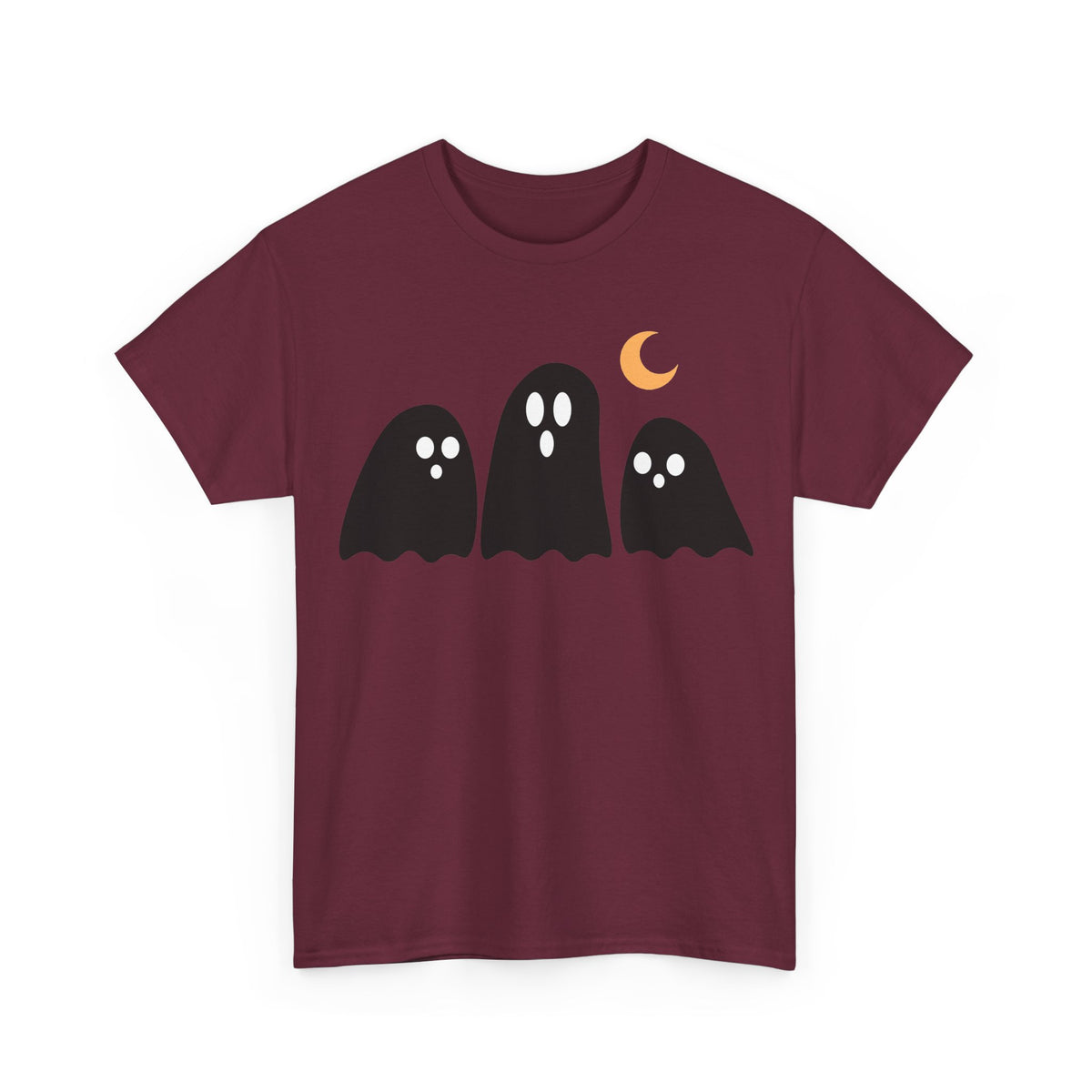 Ghost Trio Moon T-Shirt — Cute Halloween Graphic Tee