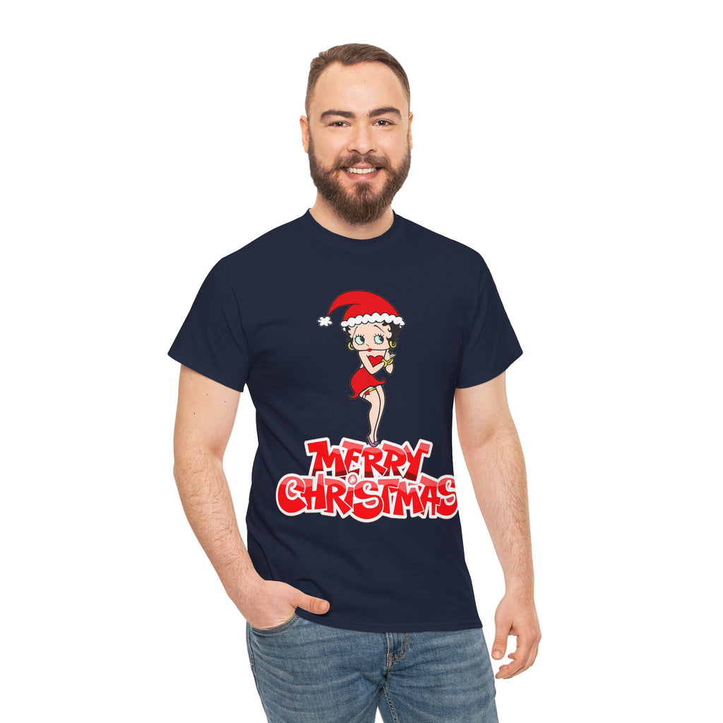 Christmas Betty Boop Tee - 'Merry Christmas' Holiday Graphic Shirt