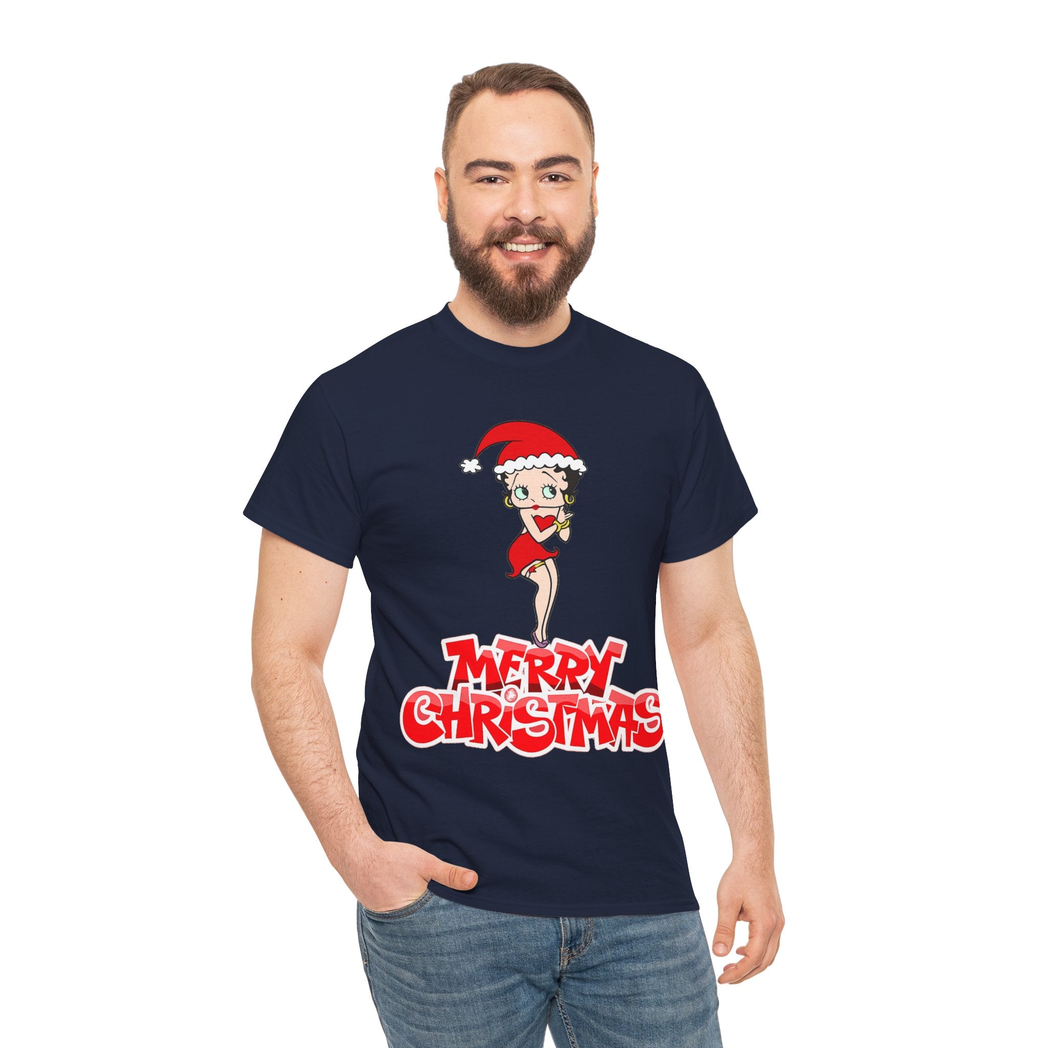 Christmas Betty Boop Tee - 'Merry Christmas' Holiday Graphic Shirt