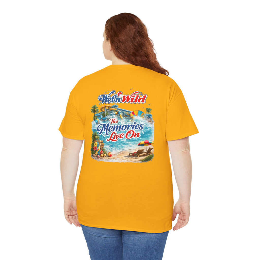 Wet'n Wild Beach Tee — "The Memories Live On" Retro Island Graphic Shirt