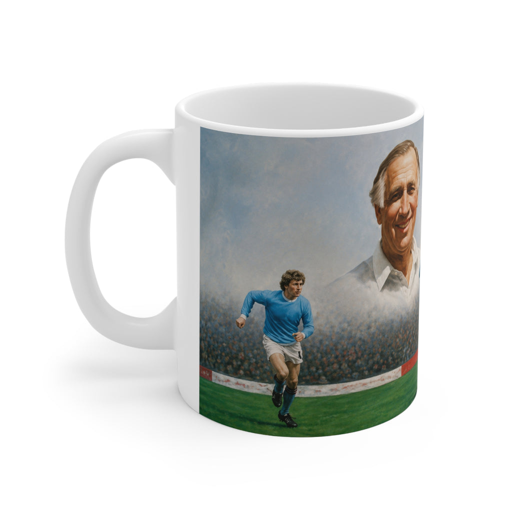 Mercer, Allison, Bell, Lee and Summerbee Manchester City Soccer Legends Ceramic Mug — Vintage Football Players 11oz/15oz