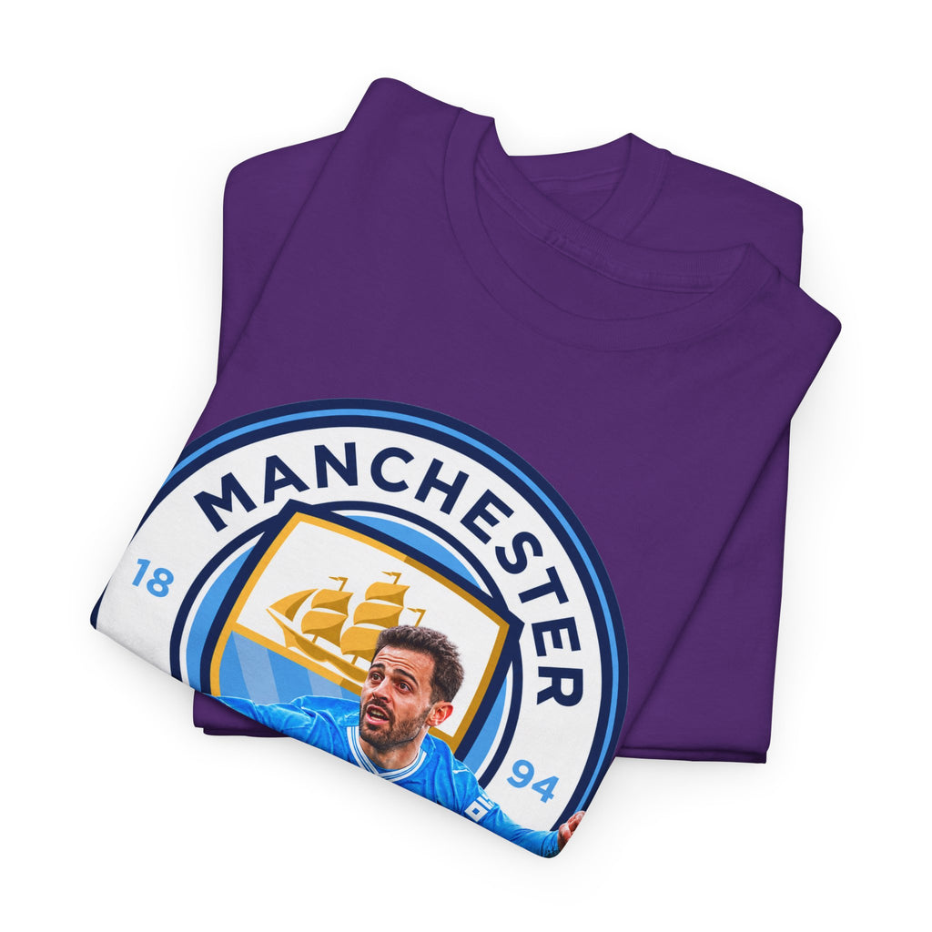 Bernardo SIlva Manchester City legend Cotton T‑Shirt — Blue Crest Football Tee