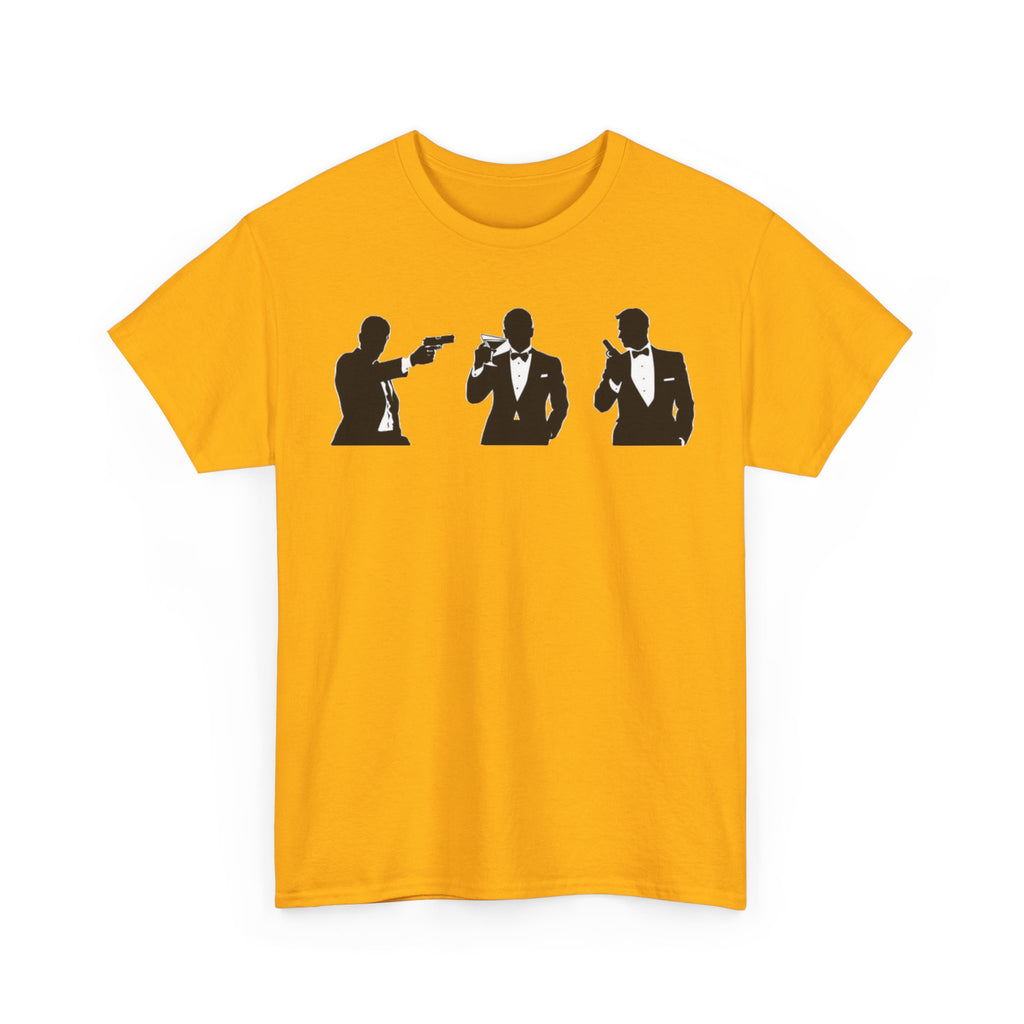 Bond in Suits Silhouette Tee — Classic James Bond Tuxedo Graphic Shirt