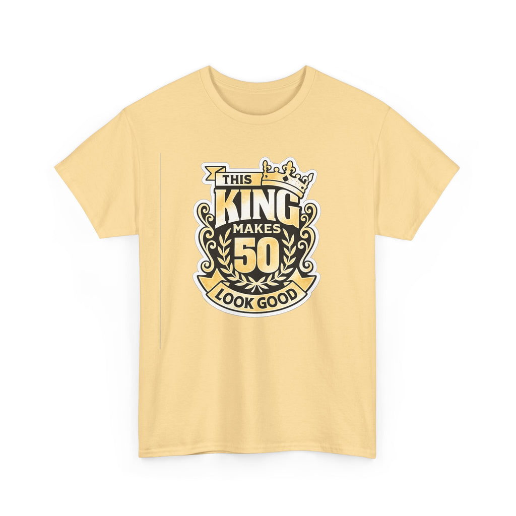 50th Birthday King T-Shirt – "This King Makes 50 Look Good"