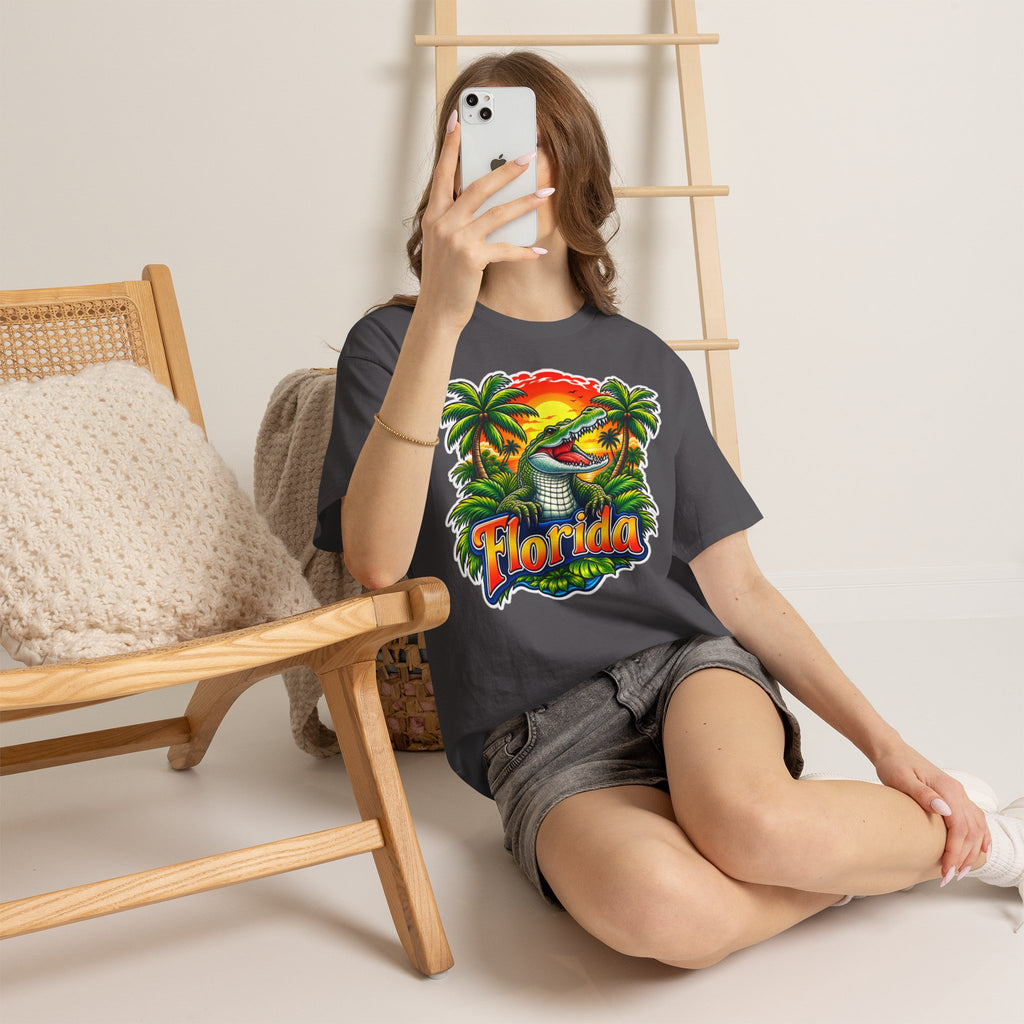 Florida Gator Sunset T-Shirt — Tropical Palm Beach Vacation Tee