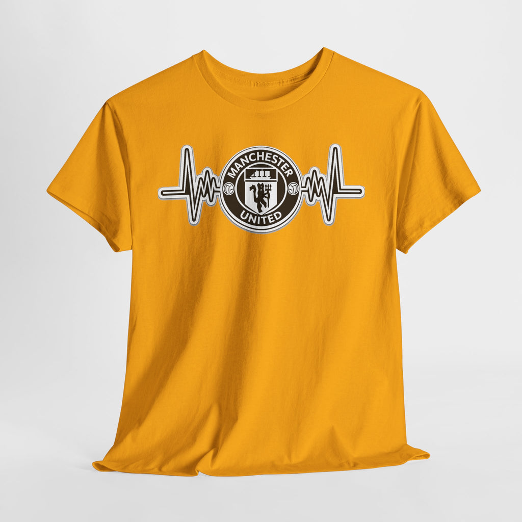 Manchester United Inspired Heartbeat T‑Shirt — Football Fan Pulse Tee