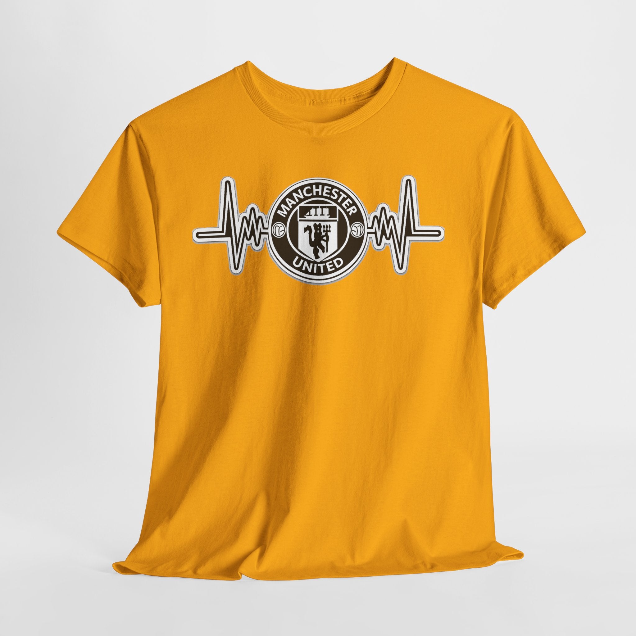 Manchester United Inspired Heartbeat T‑Shirt — Football Fan Pulse Tee