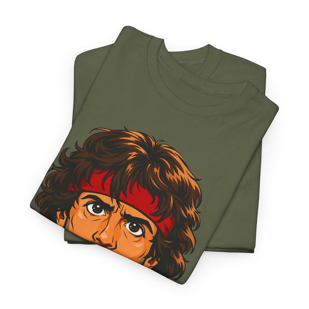 Retro Action Hero Portrait Cotton T-Shirt