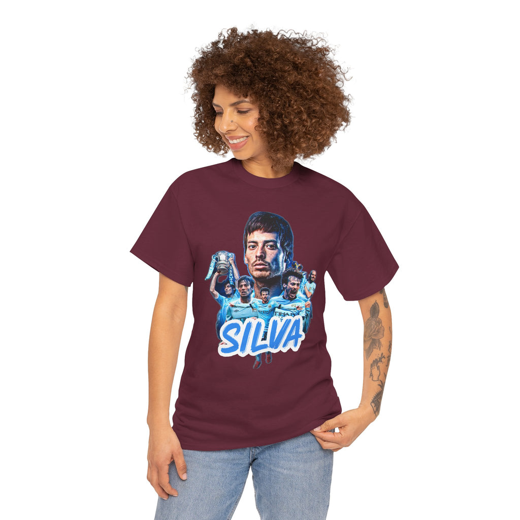 David Silva Manchester City Soccer Tee — Classic Player Portrait Football Shirt