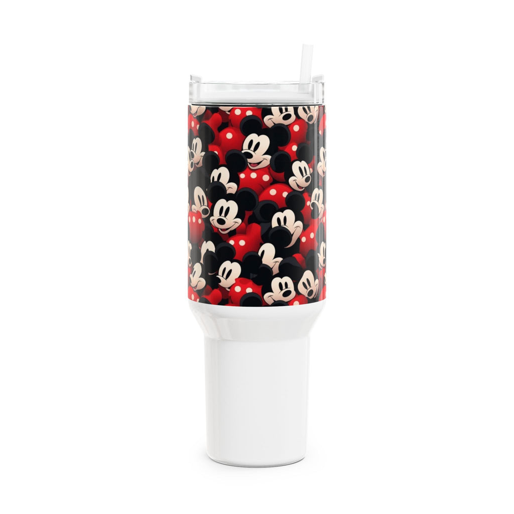 40oz Mickey Mouse Pattern Tumbler — Retro Cartoon Stainless Travel Cup