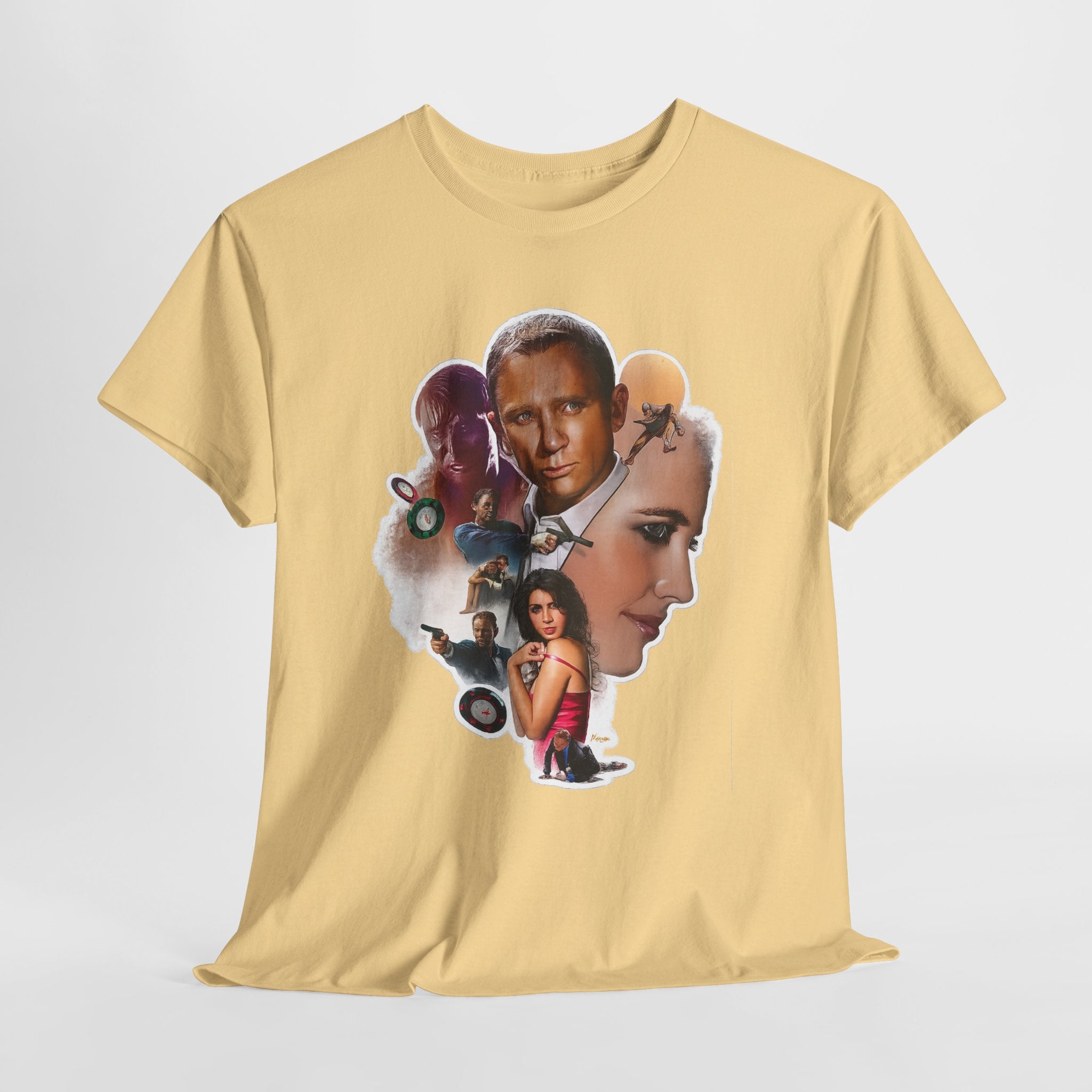 Jame Bond Movie Collage T‑Shirt — Vintage Film Noir Portrait Tee