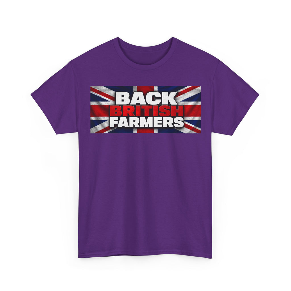 Back British Farmers T-Shirt — Union Jack Support Tee for UK Farmers
