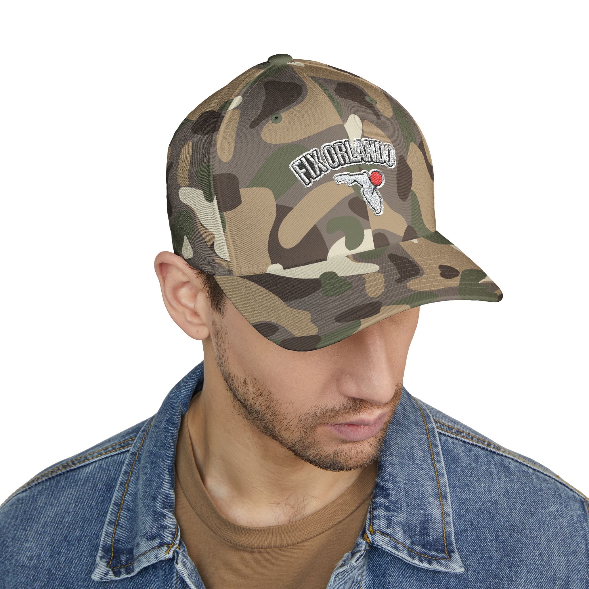 Fix Orlando Embroidered Cap — Vintage Palm & Golf Ball Hat