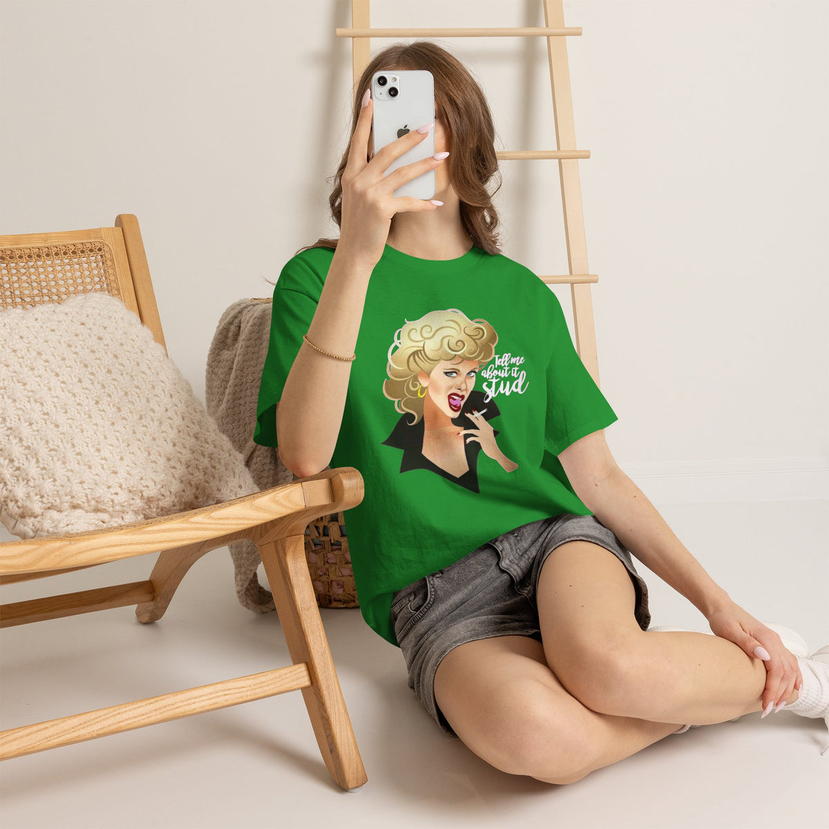 Retro Glam T‑Shirt — 'Tell Me About It, Stud' Vintage Pop Art Tee