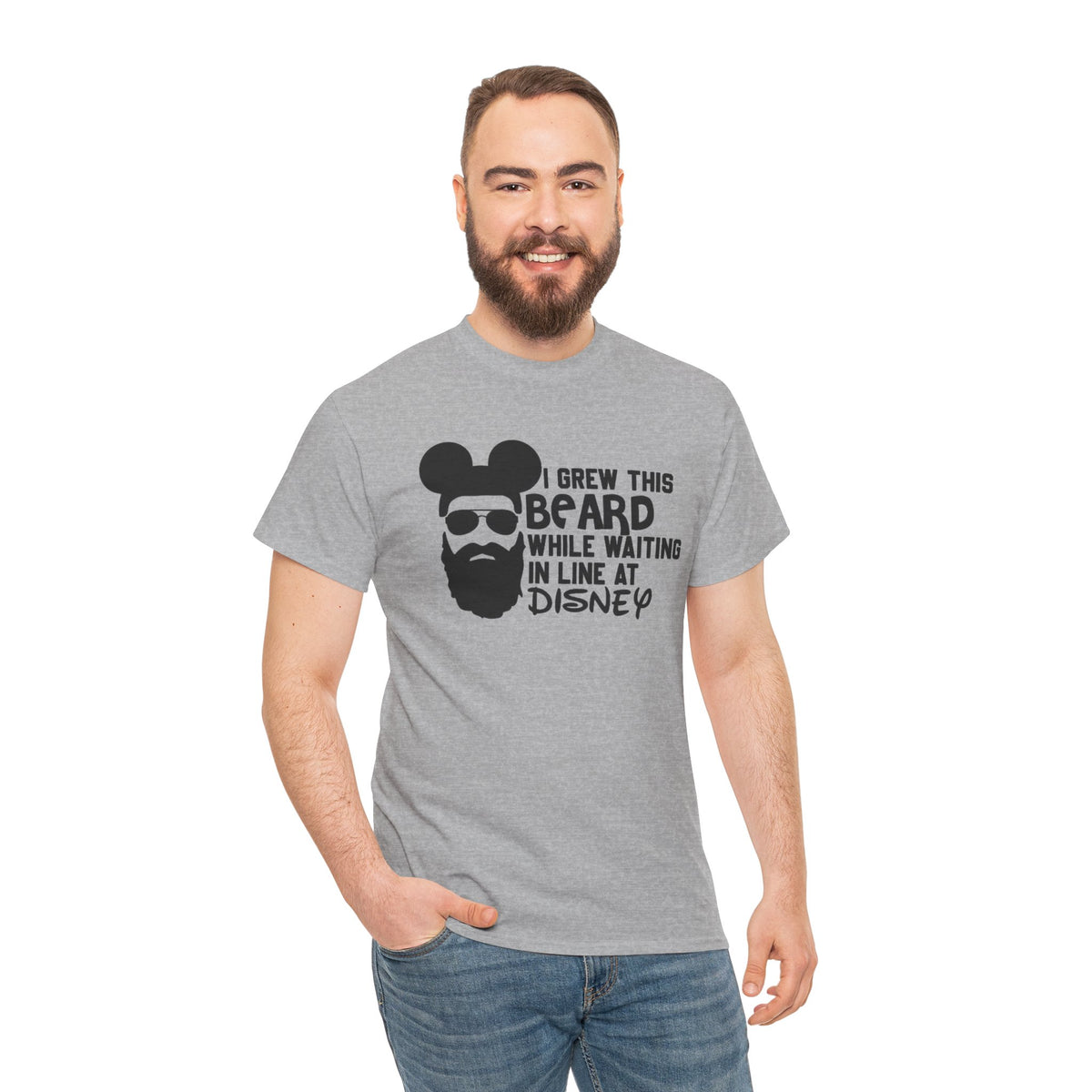Beard While Waiting Tee – "I Grew This Beard While Waiting In Line At Disney" Funny Disney Dad T-Shirt