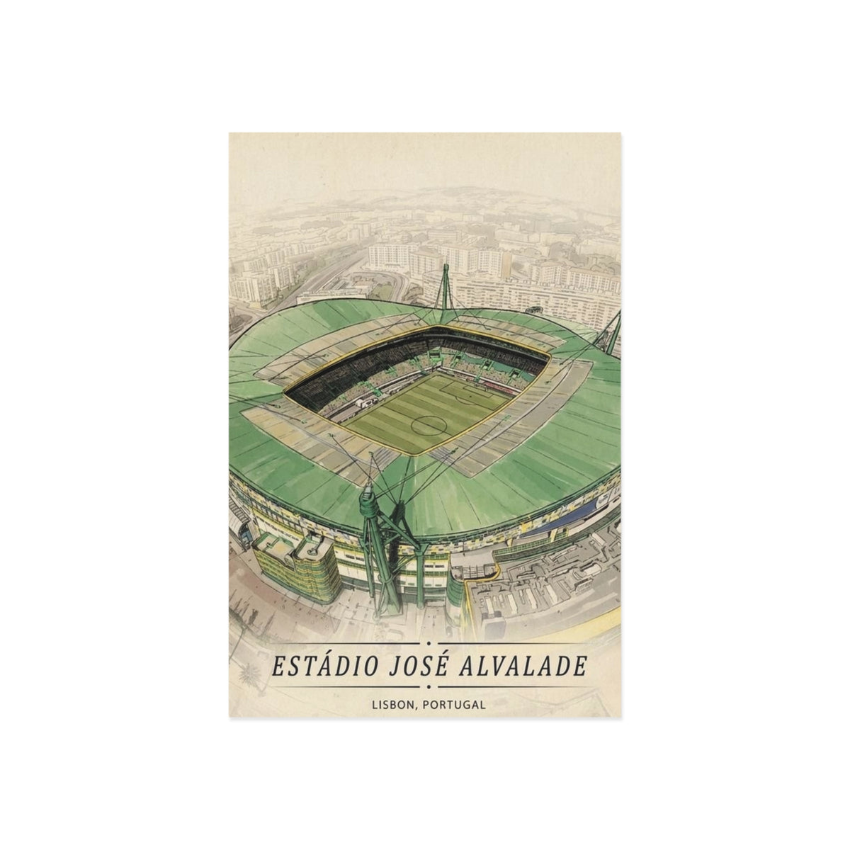 Estádio José Alvalade Vintage Stadium Art Postcard Card