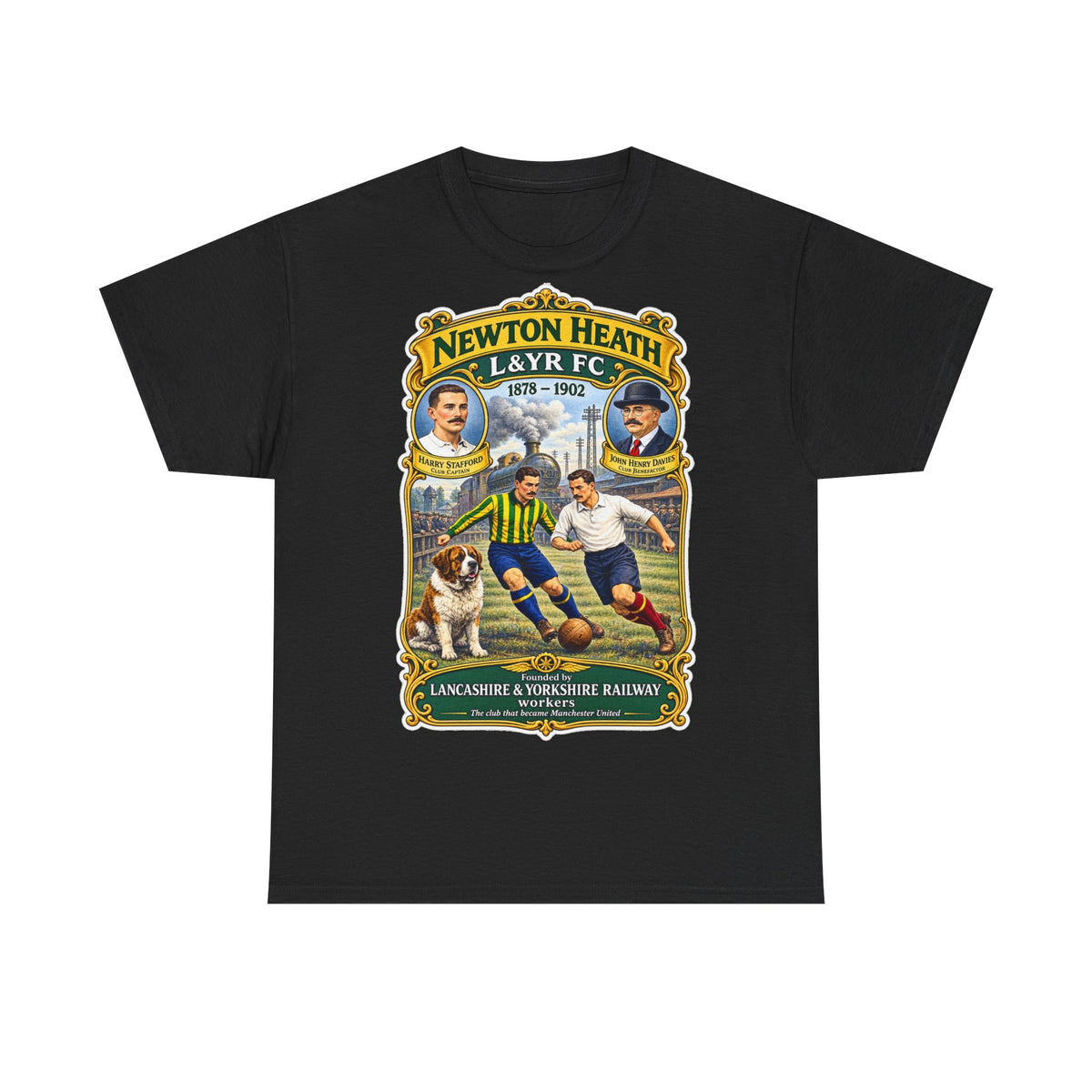 Newton Heath L&YR FC Vintage Football Tee — Lancashire & Yorkshire Railway Soccer Shirt