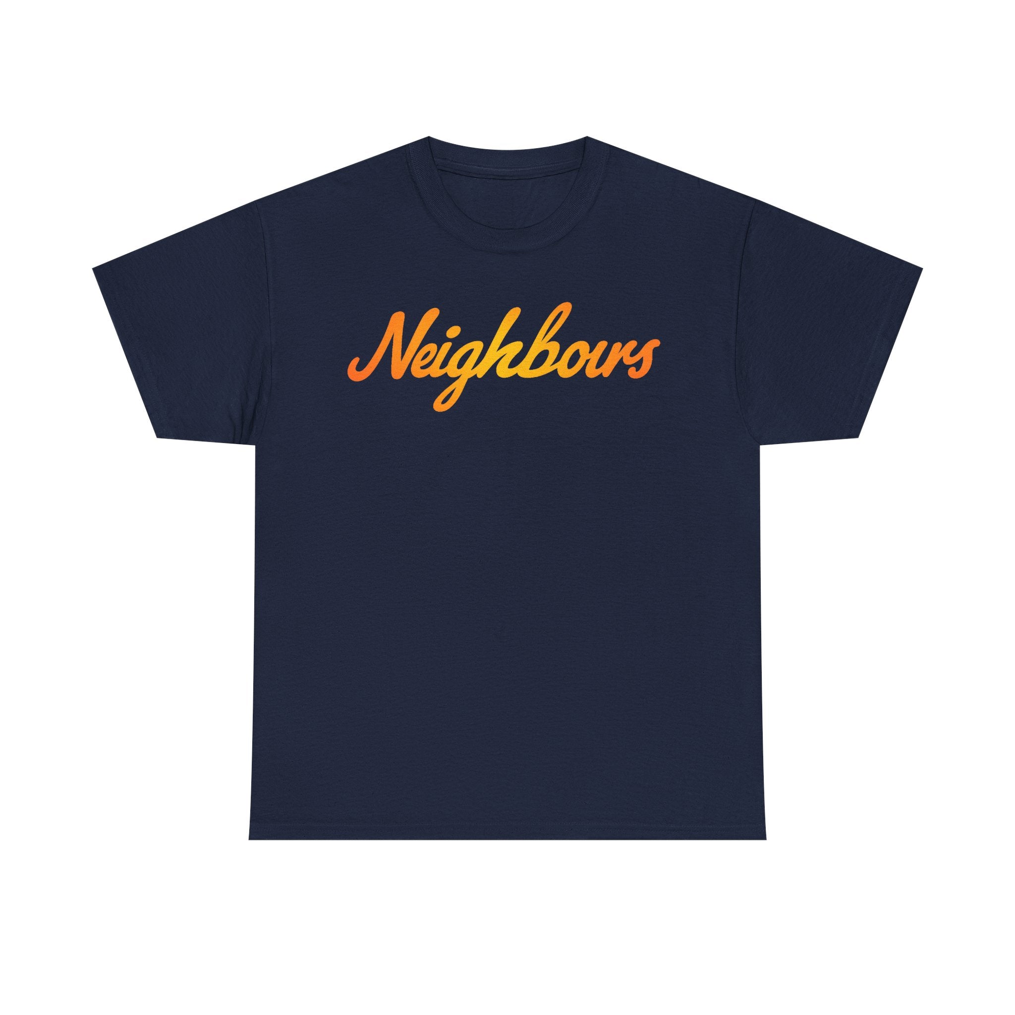 Neighbours Script T‑Shirt — Retro Orange Neighborhood Tee