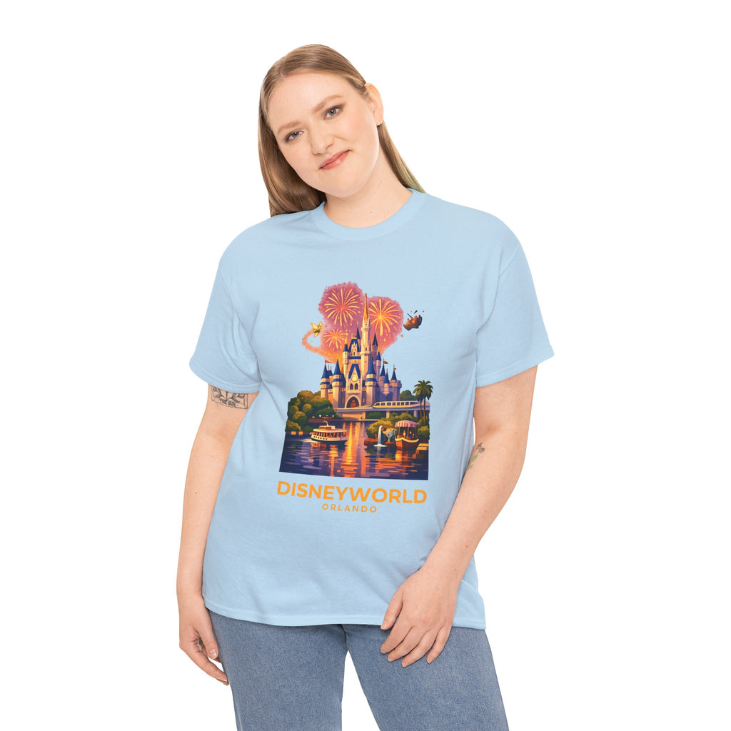 Disney World Castle Orlando Fireworks Cotton T‑Shirt