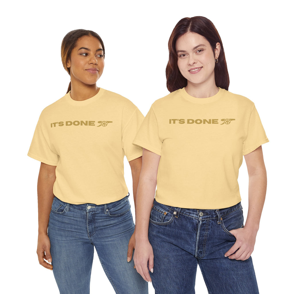 It's Done Arsenal Champions T-Shirt – Minimalist Gold Script Tee