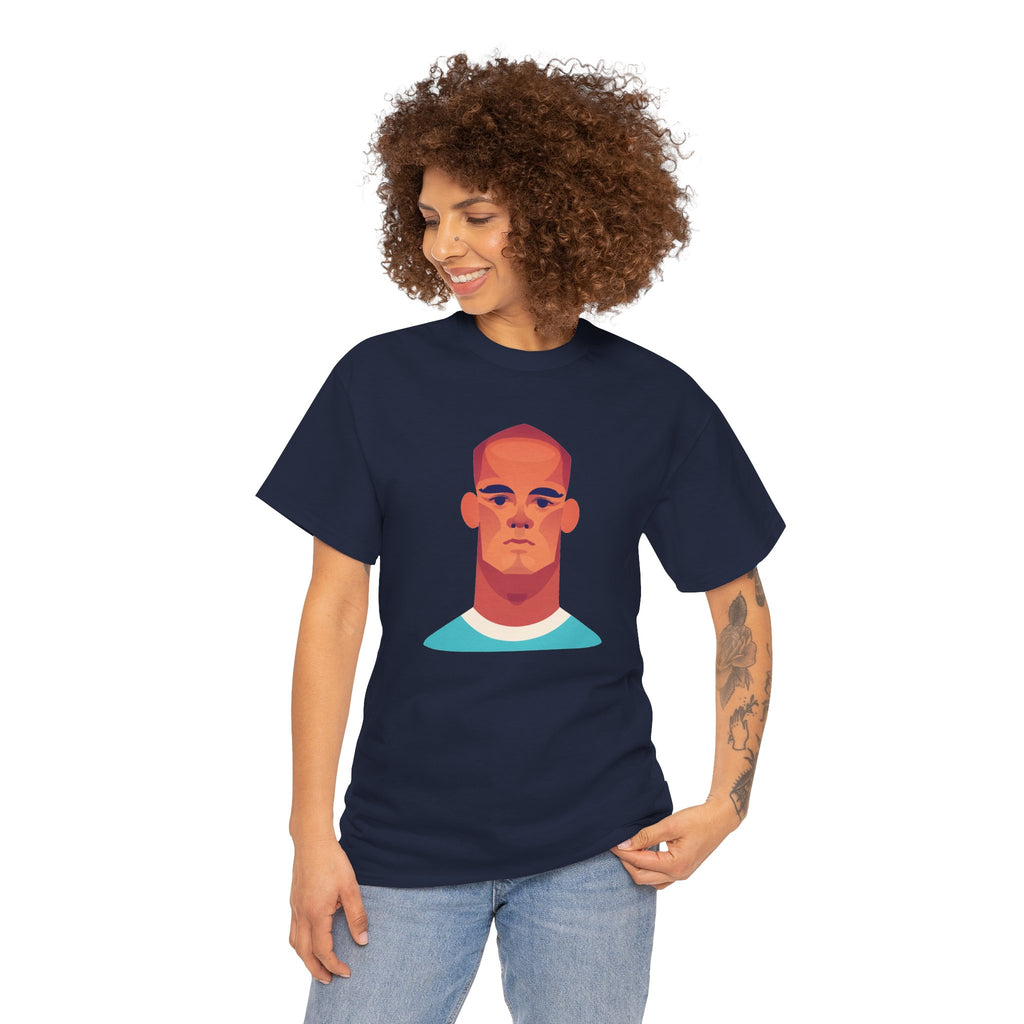 Vinny Kompany Manchester City Legend Minimalist Portrait Tee — Bold Stylized Face Graphic T-Shirt